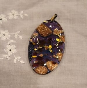 Purple Murano Glass & 24KT Gold Pendant